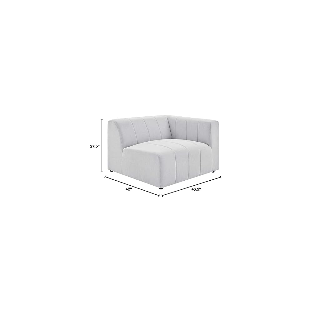 Modway Bartlett Channel Tufted Upholstered Sectional, Right-Arm Chair, Ivory