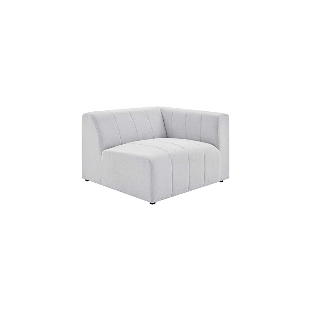 Modway Bartlett Channel Tufted Upholstered Sectional, Right-Arm Chair, Ivory