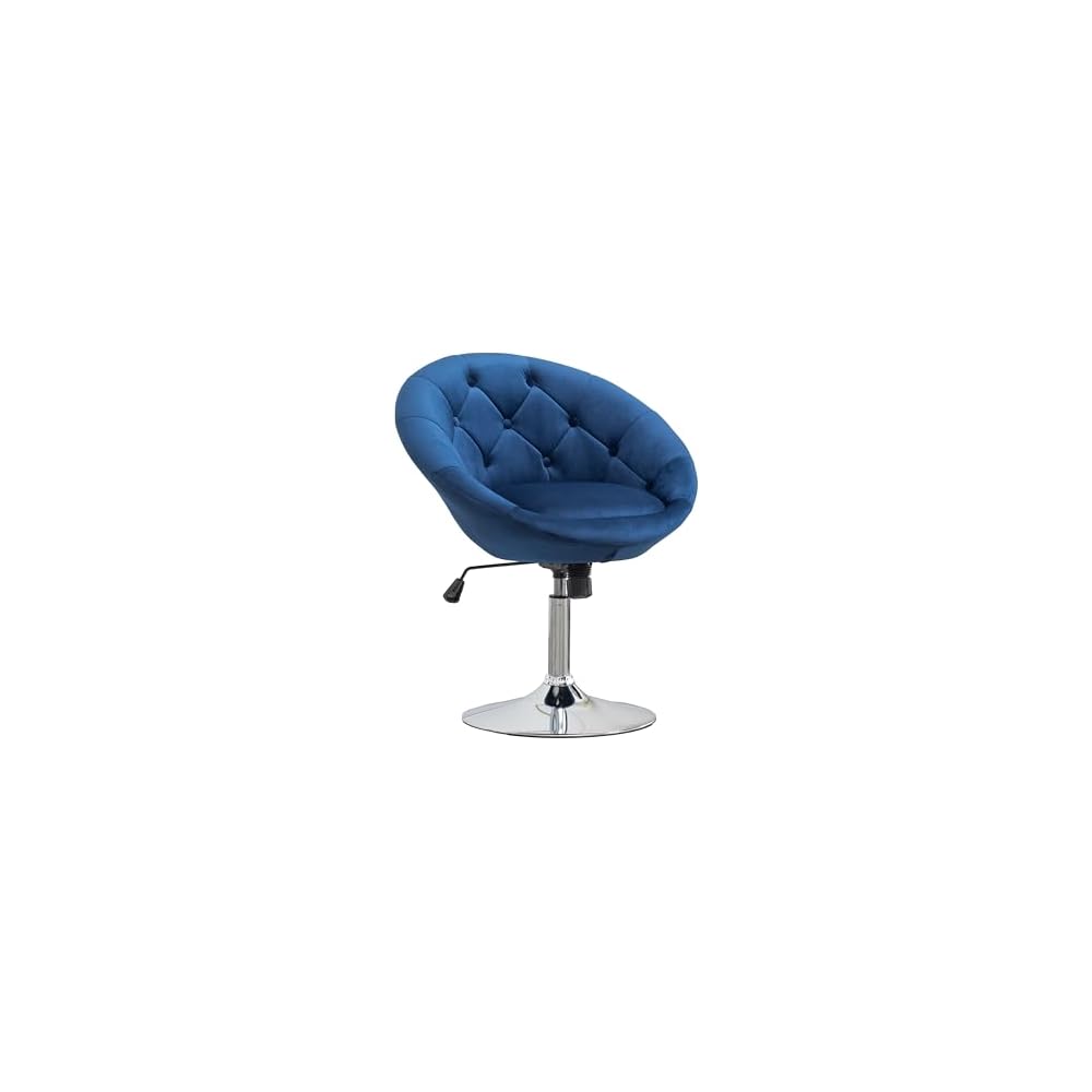 Roundhill Furniture Noas Velvet Upholstered Tufted Back Swivel Accent Chair, Yellow