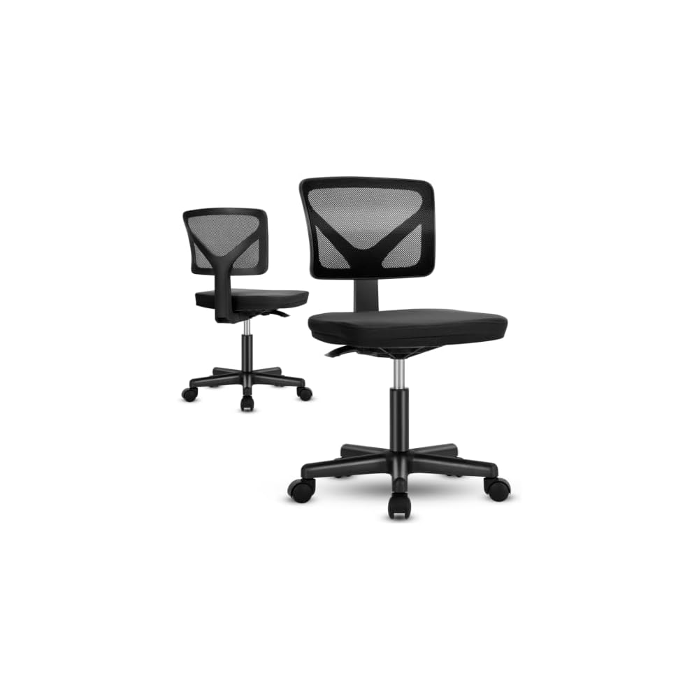 OLIXIS Armless Home Office Chair, Ergonomic Small Desk Chair