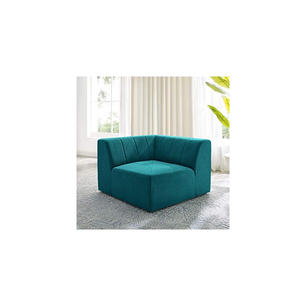 Modway Bartlett Channel Tufted Upholstered Sectional, Right-Arm Chair, Ivory