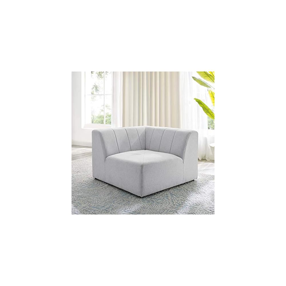 Modway Bartlett Channel Tufted Upholstered Sectional, Right-Arm Chair, Ivory
