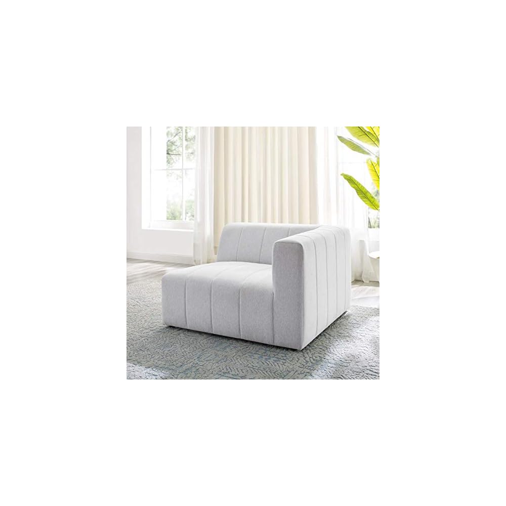 Modway Bartlett Channel Tufted Upholstered Sectional, Right-Arm Chair, Ivory