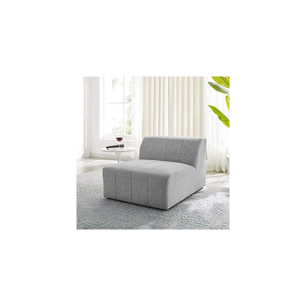 Modway Bartlett Channel Tufted Upholstered Sectional, Right-Arm Chair, Ivory