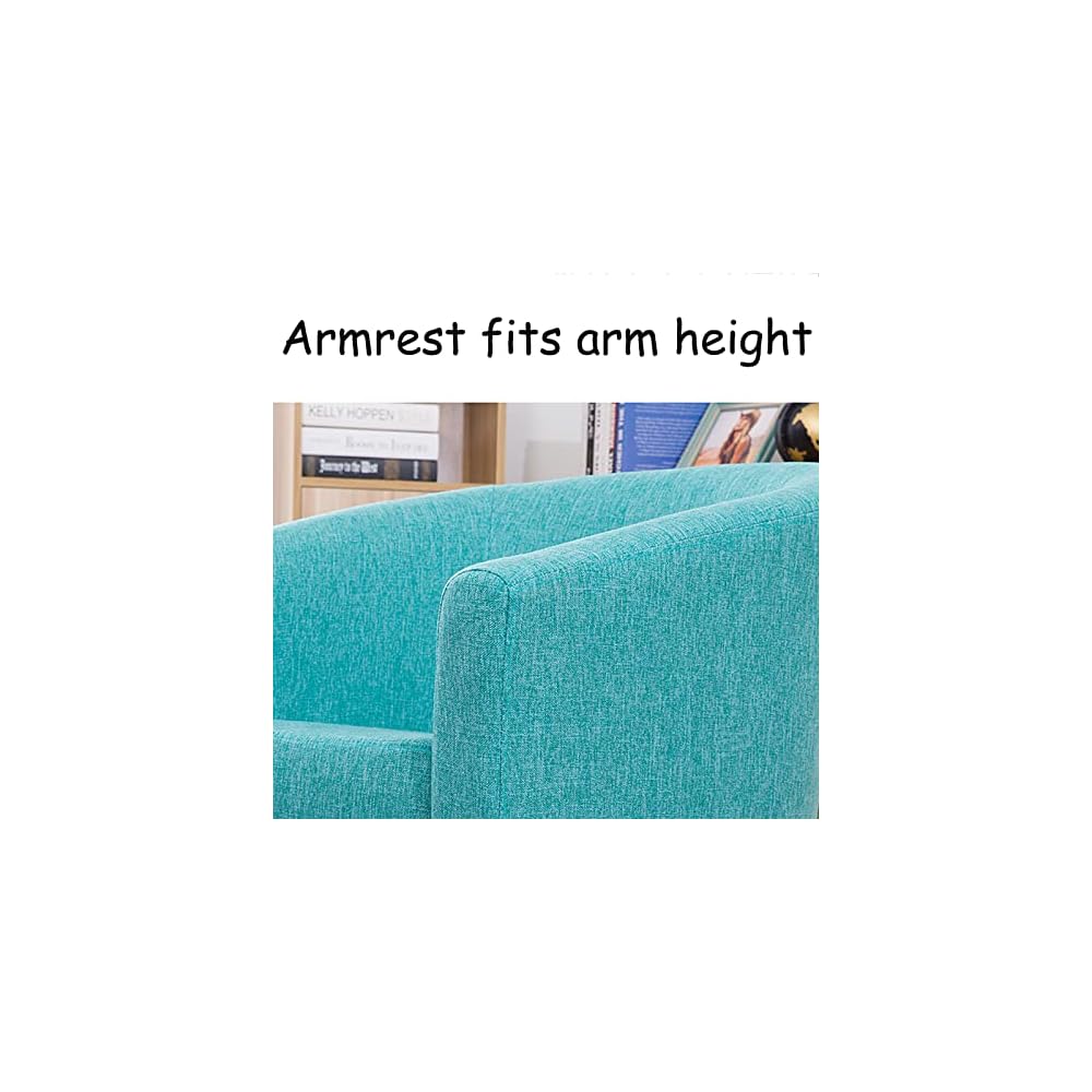 Accent Chair Living Room Chair Contemporary Lounge Sofa Chair Modern Extra-Thick Comfortable Seat with Armrests Linen Home Office Sofa (Blue)