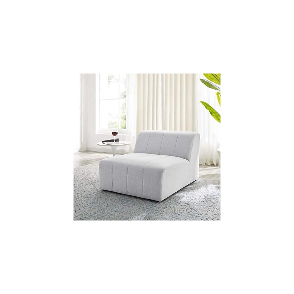 Modway Bartlett Channel Tufted Upholstered Sectional, Right-Arm Chair, Ivory