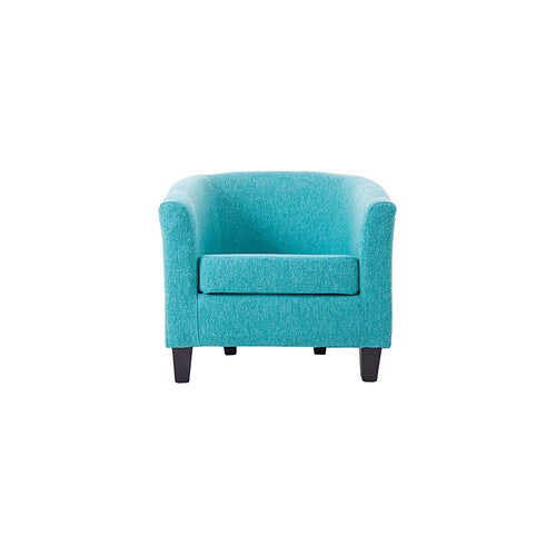 Accent Chair Living Room Chair Contemporary Lounge Sofa Chair Modern Extra-Thick Comfortable Seat with Armrests Linen Home Office Sofa (Blue)