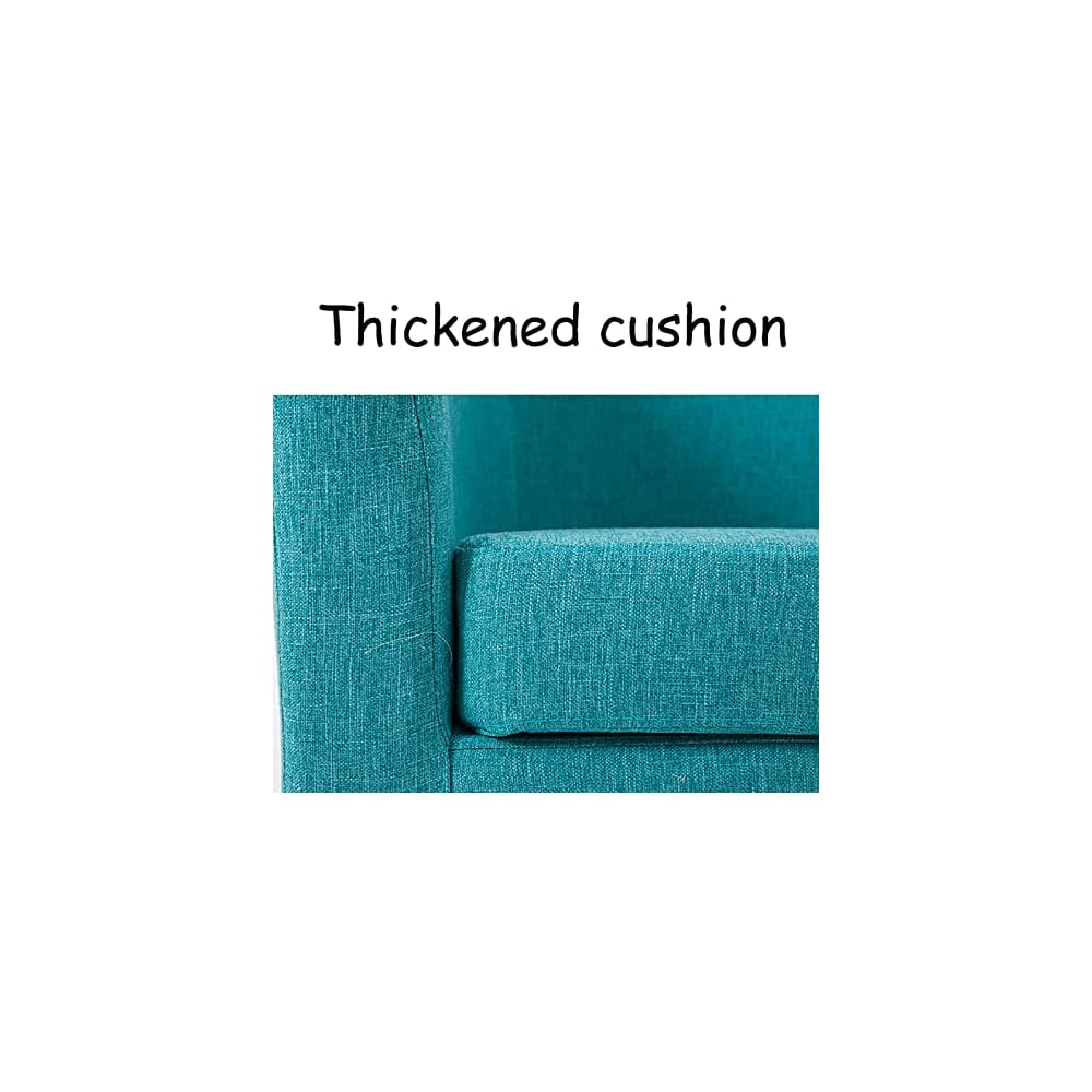 Accent Chair Living Room Chair Contemporary Lounge Sofa Chair Modern Extra-Thick Comfortable Seat with Armrests Linen Home Office Sofa (Blue)
