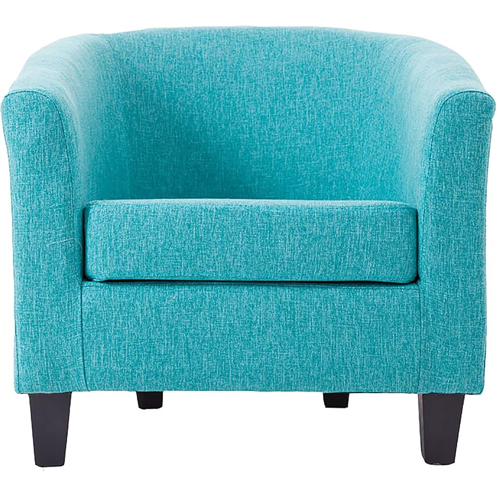 Accent Chair Living Room Chair Contemporary Lounge Sofa Chair Modern Extra-Thick Comfortable Seat with Armrests Linen Home Office Sofa (Blue)