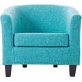 Accent Chair Living Room Chair Contemporary Lounge Sofa Chair Modern Extra-Thick Comfortable Seat with Armrests Linen Home Office Sofa (Blue)