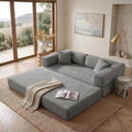 NAYA 79" Convertible Sofa Bed, 4-in-1 Corduroy Boneless Futon Couch, Folding Sleeper Sofa, No Assembly Floor Couch for Living Room, Bedroom, Apartment, Grey
