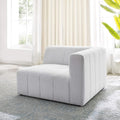Modway Bartlett Channel Tufted Upholstered Sectional, Right-Arm Chair, Ivory